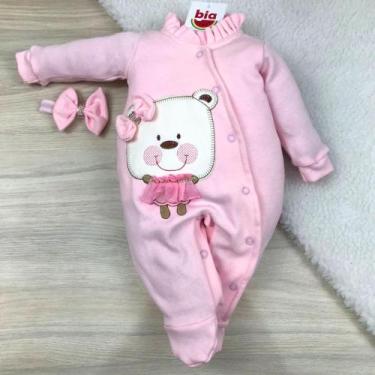 Imagem de Macacão ursa Cabeção menina - Antônio Baby, Rosa, PP