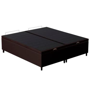 Imagem de Base Cama Box Baú Casal Queen 158cm Hit Z04 Sintético Marrom - Mpozenato