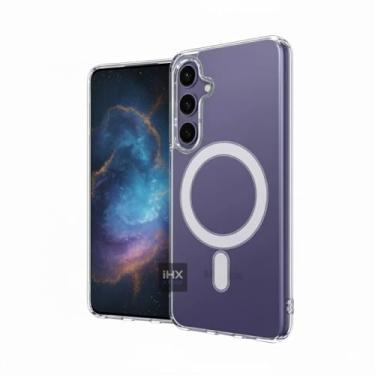 Imagem de Capa Case Premium Mag-Safe para Samsung Galaxy S24 FE com Proteção de Câmera Magnetica Clear Case Transparente Anti-Amarelamento, Anti Impacto, Compatível com MagSafe