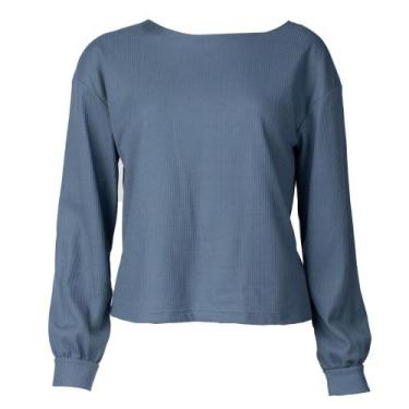 Imagem de Blusa Feminina Giraffe Gola Canoa Texturizada Azul, Azul, GG