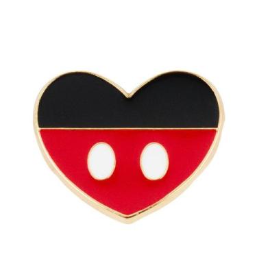 Imagem de Broche Botton Mickey Pequeno - Disney, Vermelho, Coração Cores