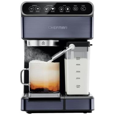 Imagem de Cafeteira Elétrica Programável Expresso 6 em 1 Reservatório 1,8L Potência 20 Bar 1350W, 110v, CHEFMAN RJ54 BP BLACK, Cinza