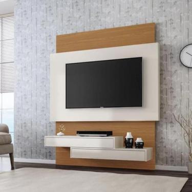 Imagem de Painel para TV 140cm MDF 2 Gavetas Off White/Freijó - Dallacosta