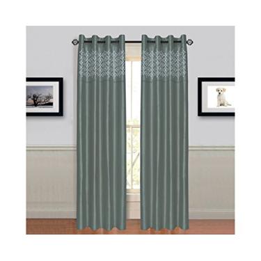 Imagem de Lavish Home Painel de cortina Alla com ilhós, 213 cm, cinza