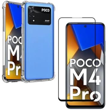 Imagem de Capa Capinha Anti Impacto + Película de Vidro 3D Para Poco M4 Pro Tela De 6,43 Polegadas - (Bluepink)