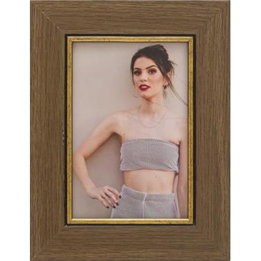 Imagem de Porta Retrato de Mesa 15x21cm Moldura Marrom Rústica 1010