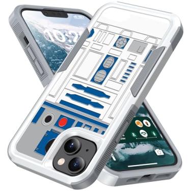 Imagem de Candykisscase Capa de telefone para iPhone 15 Plus, R2D2 Astromech Droid Robot padrão de absorção de choque PC rígido e capa protetora de camada dupla híbrida de silicone interno para Apple iPhone 15