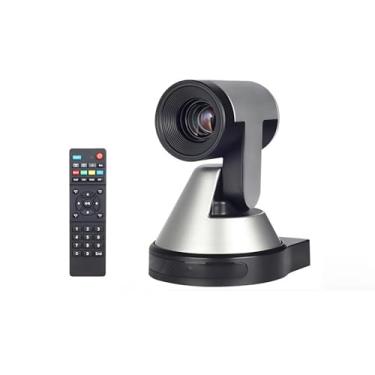 Imagem de Wisoqu Câmera de sala de conferências PTZ 4K, câmera HD com controle remoto, ângulo de zoom de 10x ajustável, digitalização horizontal de 350°, câmera de vídeo para reuniões, transmissão ao vivo