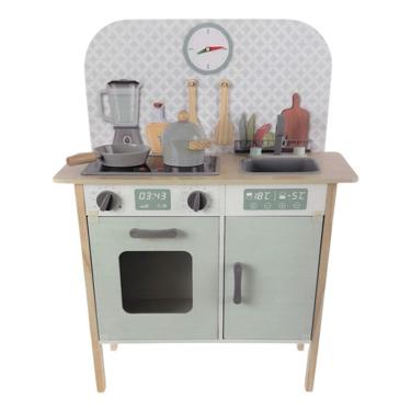 Imagem de Cozinha De Brinquedo Infantil Em Madeira Completa Som E Luz Colorido