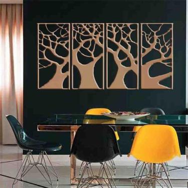 Imagem de Quadro Decorativo Árvore Galhos 3Mm Vazado - Md/Cru