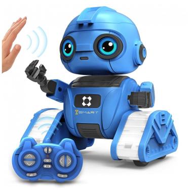 Imagem de Robô Programável Azul – Dzxlin, Controle Remoto 2,4 GHz com Projeção de Luz, Dança e Sensor de Gestos para Crianças