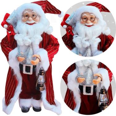 Imagem de Boneco Decorativo de Natal Papai Noel Tradicional Lampião 45CM para Salas e Vitrines Ve...