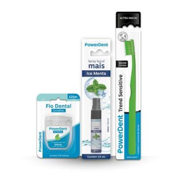 Imagem de Kit Higiene Bucal com Fio Dental, Spray Bucal e Escova Trend Sensitive