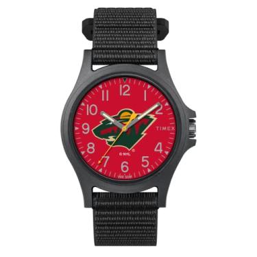 Imagem de Timex Tribute Relógio masculino NHL Pride 40 mm de quartzo pulseira de tecido, preto, 20 relógio casual (modelo: TWZHWILMYYZ)