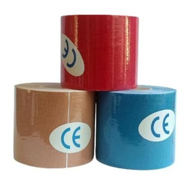 Imagem de Kit 3 Fitas Adesivas Bandagem Elásticas Kinesio Tape Esportes Alívio da Dor Muscular Resistente e Funcional 5cmx5m