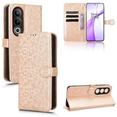 Imagem de Kukoufey Capa de couro compatível com Oneplus ACE 3V, capa de telefone de couro PU capa flip compatível com Oneplus Nord CE4 5G CPH2613 capa dourada