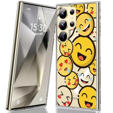 Imagem de JUNAUTTB Capa para Samsung Galaxy S24 Ultra compatível com design magnético, transparente e elegante, capa de telefone universal masculina e feminina com amortecedor slim fit durável 17.3 cm, Smile