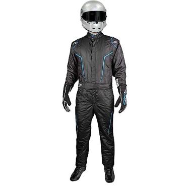 Imagem de K1 Race Gear 20-GT2-NB-L GT2 terno preto FLO azul - grande 56