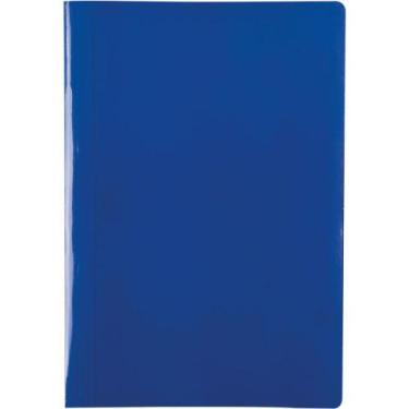 Imagem de Pasta com Grampo Trilho Papel Ofício Azul Delloplex - Pacote com 10 Un