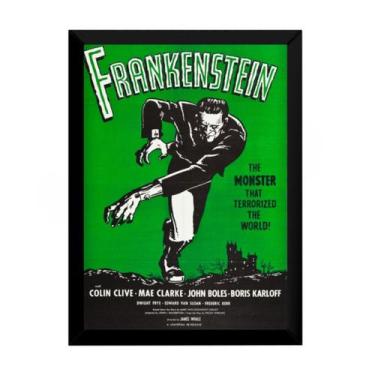 Imagem de Quadro Poster Decorativo Filme Antigo Frankenstein  42x29cm - Fanarte