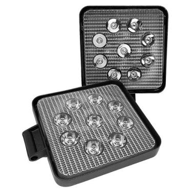 Imagem de Par Farol Milha Auxiliar Quadrado 27w 9 Led Universal - Geral