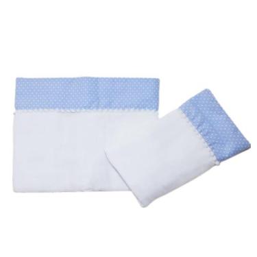 Imagem de Fralda De Pano Ombro 2 Pecas Com Bainha Em Tecido Azul Poa Baby Deluxe
