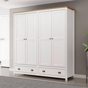 Imagem de Guarda Roupa Casal 4 Portas e 2 Gavetas Topázio 9105BF Branco Freijó Finestra