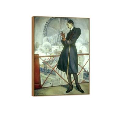 Imagem de MUHJDYC Diego Rivera Famosa Imagem em Tela - Impressões de Arte de Parede - Retrato - Moldura de Madeira Pintura para Sala de Estar Quarto Decoração de Casa 20x25cm-8x10in