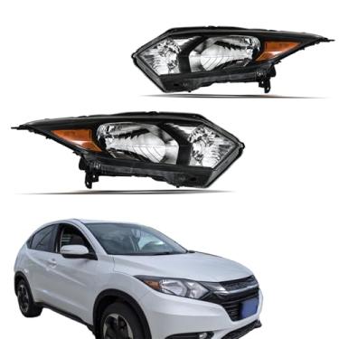 Imagem de WFLNHB Substituição para Honda HRV 2016-2018 lados esquerdo e direito com alojamento preto halogêneo conjunto de farol 33150T7SA01 33100T7SA01