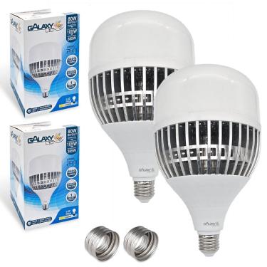 Imagem de 2x Lâmpada Bulbo Led Alta Potência E27 80w Branco Frio 6500k