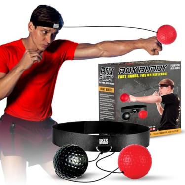 Imagem de Bola de reflexo de boxe para adultos e crianças – Inclui 2 bolas com cordas e faixa de cabeça ajustável, melhora o tempo de reação, velocidade de perfuração, coordenação ocular e aguça reflexos,