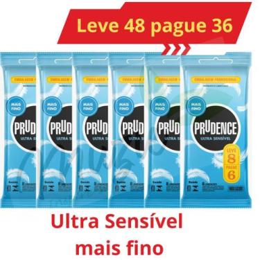 Imagem de Kit 48 Preservativo Camisinha Masculino Lubrificado Ultra Sensível Pru