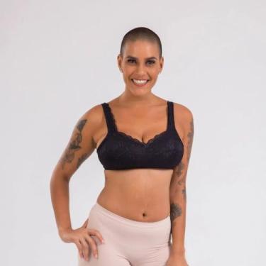 Imagem de Sutiã Mastectomia Em Renda Preta 46