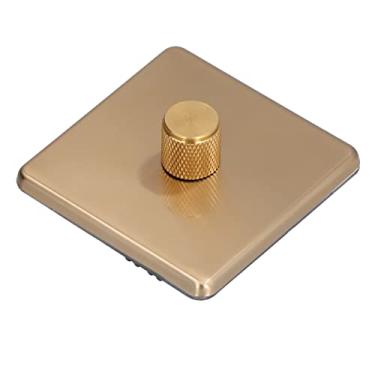 Imagem de Zerodis Interruptor de Aço Inoxidável Interruptor Dimmer Interruptores de Botão de Botão de Mais Escuro Com Painel de Aço Inoxidável Escovado Coloração Dourada Elegante para Uso Doméstico Resistente