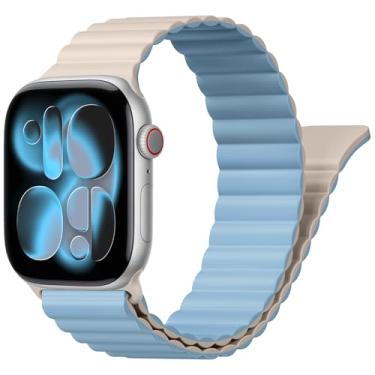 Imagem de Pulseiras magnéticas esportivas para Apple Watch séries 11, 10, 9, 8, 7, 6, 5, 4, 3, SE, 3/2nd Ultra/3/2 de 49 mm