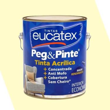 Imagem de Tinta para parede Peg Pinte 3,6L Sem Cheiro Anti Mofo Eucatex, Marfim 