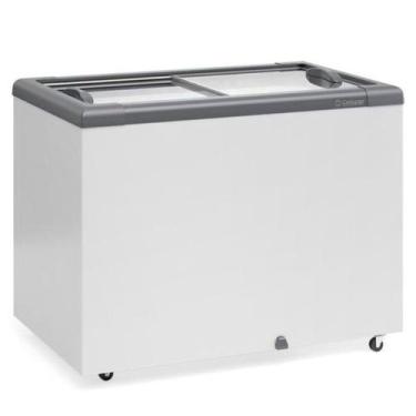 Imagem de Freezer Plano Vidro Reto Deslizante com LED GHD300L Cinza Gelopar 220V