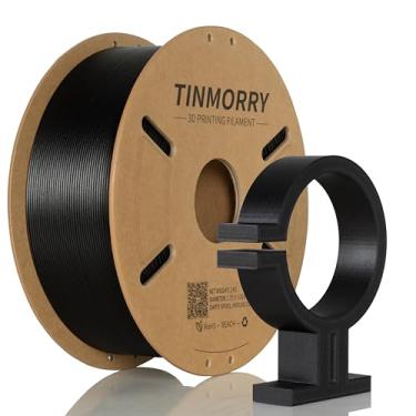 Imagem de TINMORRY Filamento PETG-Eco de fibra de carbono de 2 kg 1,75 mm, filamento de impressão 3D PETG-CF de alta velocidade para impressoras 3D FDM, carretel de 2 kg 1, preto