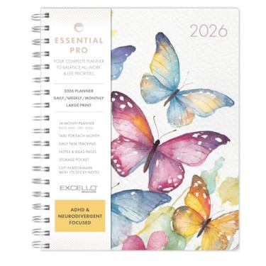 Imagem de Essential PRO 2026 Agenda diária, semanal e mensal, 17,8 cm x 23 cm: 14 meses (novembro de 2025 a dezembro de 2026) abas mensais, rastreamento diário, páginas de notas, bolso de armazenamento