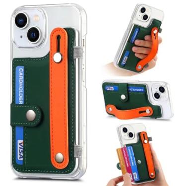 Imagem de Cartões de pulseira Solt Wallet Case para iphone 15 Pro Max 14 13 12 11 XS XR X 6 7 8 Plus SE 2022 Bolsa KickStand Capa transparente, verde, para iPhone 11Pro
