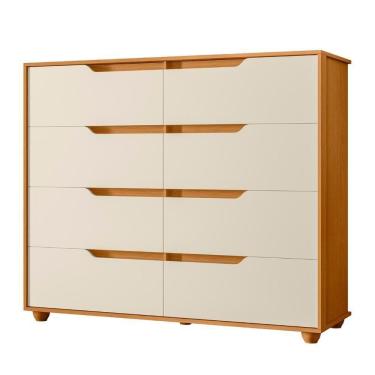 Imagem de Cômoda Para Quarto 8 Gavetas 136cm Doble Off/cinamomo - Albatroz