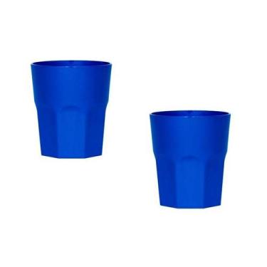 Imagem de Kit 2 Copos Mini Roma Azul 300Ml Plástico Premium - Bb Store