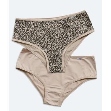 Imagem de Kit 2 Calcinhas Alta DelRio-48484, Bege médio, M