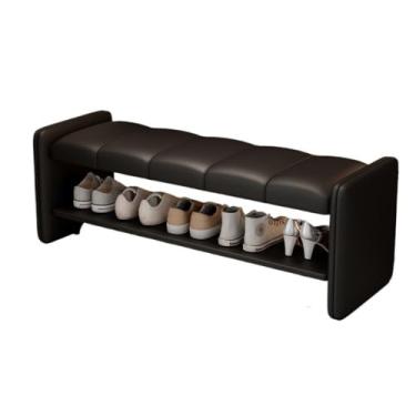 Imagem de O banco de sapato para porta de entrada pode sentar-se no armário de sapatos longo banco de sapatos de madeira maciça sapateira porta de casa (100 cm)