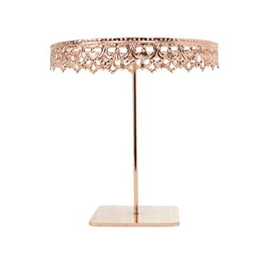 Imagem de Suporte de joias organizador de brinco giratório de metal, suporte de exibição de joias requintadas, suporte de colar, suporte de exibição de colar para cômoda banheiro Vanity exibição de joias (cor