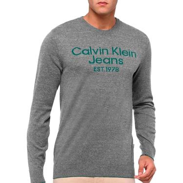 Imagem de Suéter Calvin Klein Jeans Masculino Tricot CKJ Est.1978 Grafite Mescla-Masculino