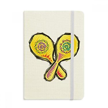 Imagem de Caderno de ilustração de elementos culturais do México com raquete amarela, capa dura de tecido oficial