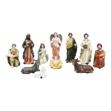 Imagem de Presépio Natal Natalino Pequeno Completo Resina - 12cm