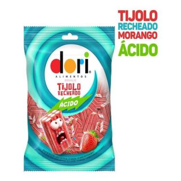 Imagem de Bala Gelatina Minhoca Ou Tijolo Recheado Dori  - Ácida  60g