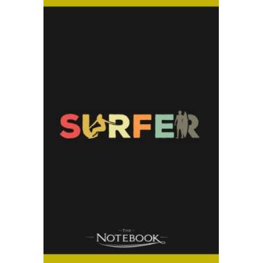 Imagem de Notebook: Retro Surfing Waves Vintage Surfer Surfing Surfers: JOURNAL NOTEBOOK 6 x 9 Inches 120 pages | Perfect Gifts For All Ages